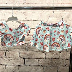 Spoiled and Flashy Hand Made Mickey Mouse Rainbow Short Sleeved 2 Piece